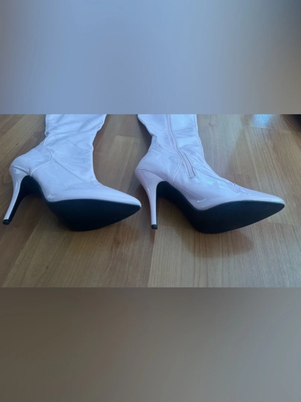 Baby Pink Over the Knee Stiletto Boots (US 8)